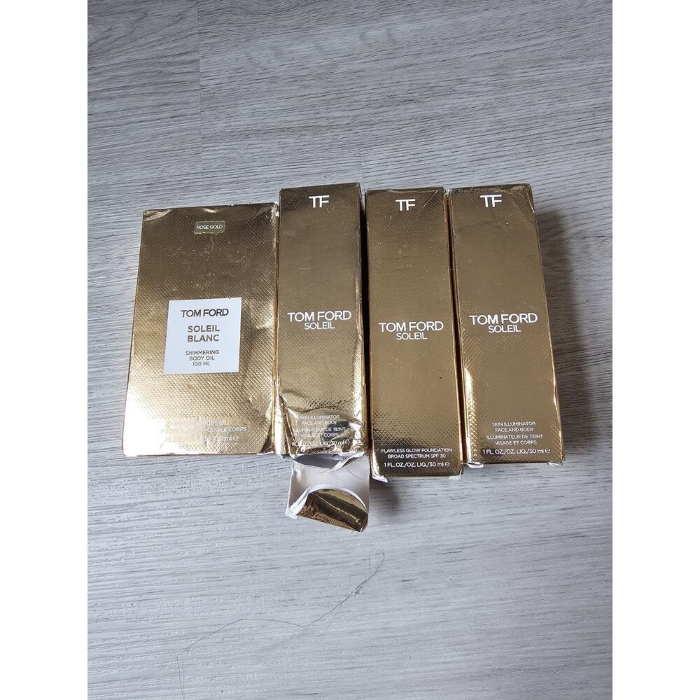Tom Ford Soleil Lot Of 4 Items (2 Skin Illuminator, Glow Foundation, Body Oil)